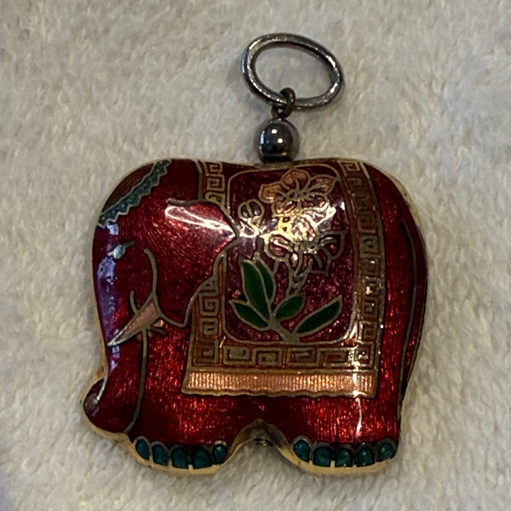 Red Elephant Pendant